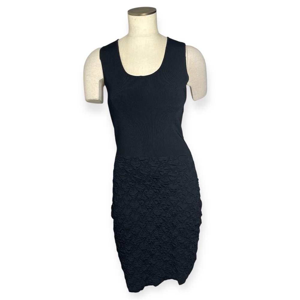The Row Analia Black Stretch Knit Black Dress Size M Designer Minimalist